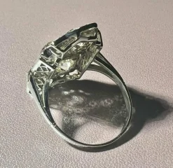 Bague diamants 5 carats en platine et or 18 carat époque Art déco