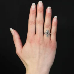 Bague diamants ancienne florale