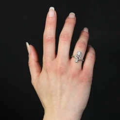 Bague diamants ancienne florale