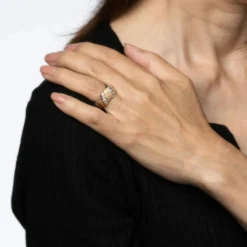 Bague diamants années 60 en or jaune