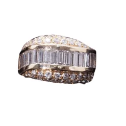 Bague diamants baguette