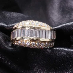 Bague diamants baguette