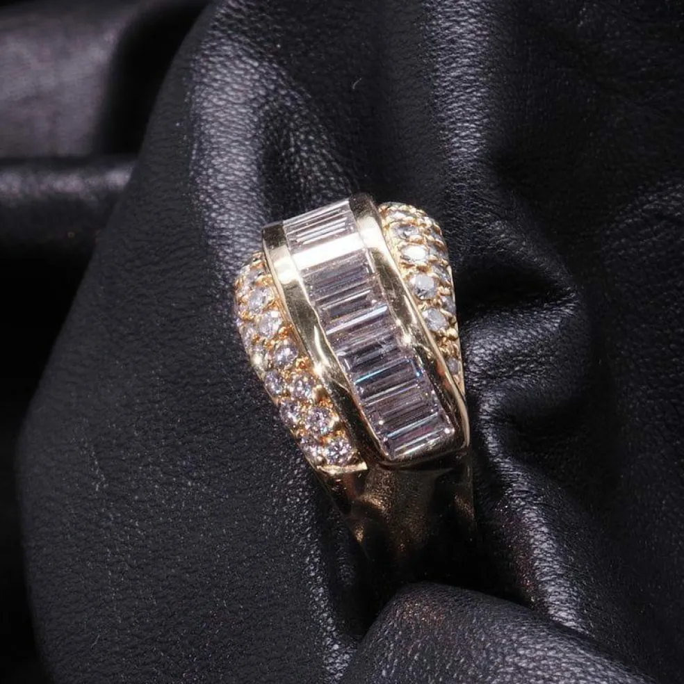 Bague diamants baguette
