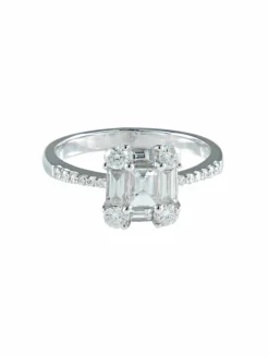 Bague Diamants baguettes et brillants