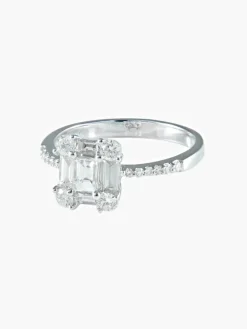Bague Diamants baguettes et brillants