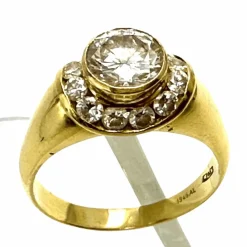 Bague diamants bande arrondie