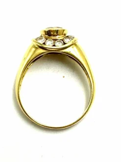 Bague diamants bande arrondie