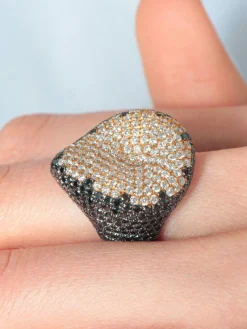 Bague Diamants champagne Diamants noirs