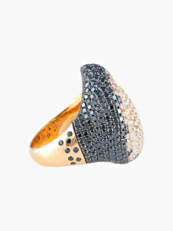Bague Diamants champagne Diamants noirs