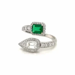Bague Diamants Emeraude