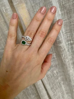 Bague Diamants Emeraude