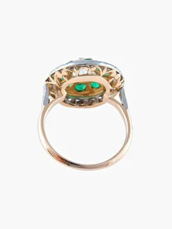 Bague Diamants Emeraudes