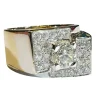 Bague Diamants, En Or 18 Blanc Carat, modèle "Tank"