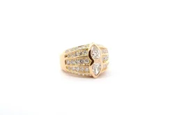 Bague diamants en or jaune