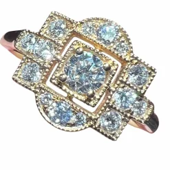 Bague diamants en pavage diamants or rose