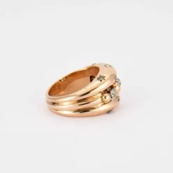 Bague Diamants et boules d'or