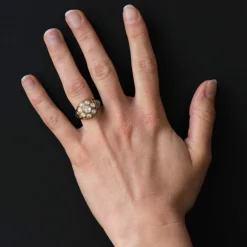 Bague Diamants et Email Bleu