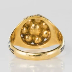 Bague Diamants et Email Bleu