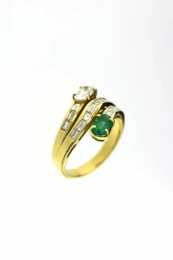 Bague diamants et émeraude