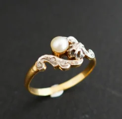 Bague Diamants Et Perle