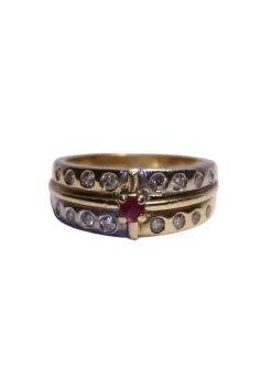 Bague Diamants et Rubis