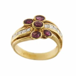 Bague diamants et rubis