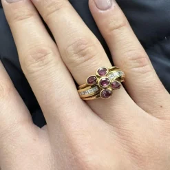 Bague diamants et rubis