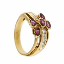 Bague diamants et rubis