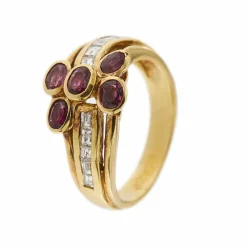 Bague diamants et rubis