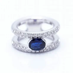 bague diamants et saphir