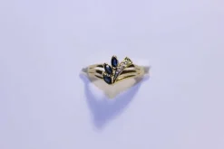 Bague Diamants et Saphirs taille marquise