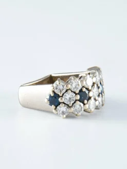 Bague Diamants et Saphirs