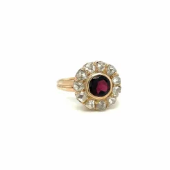 Bague Diamants Grenat