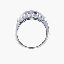 Bague Diamants Lune et Etoiles