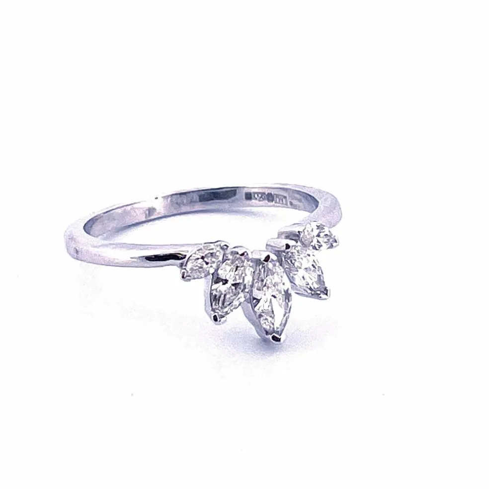 Bague diamants navettes