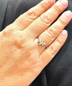 Bague diamants navettes