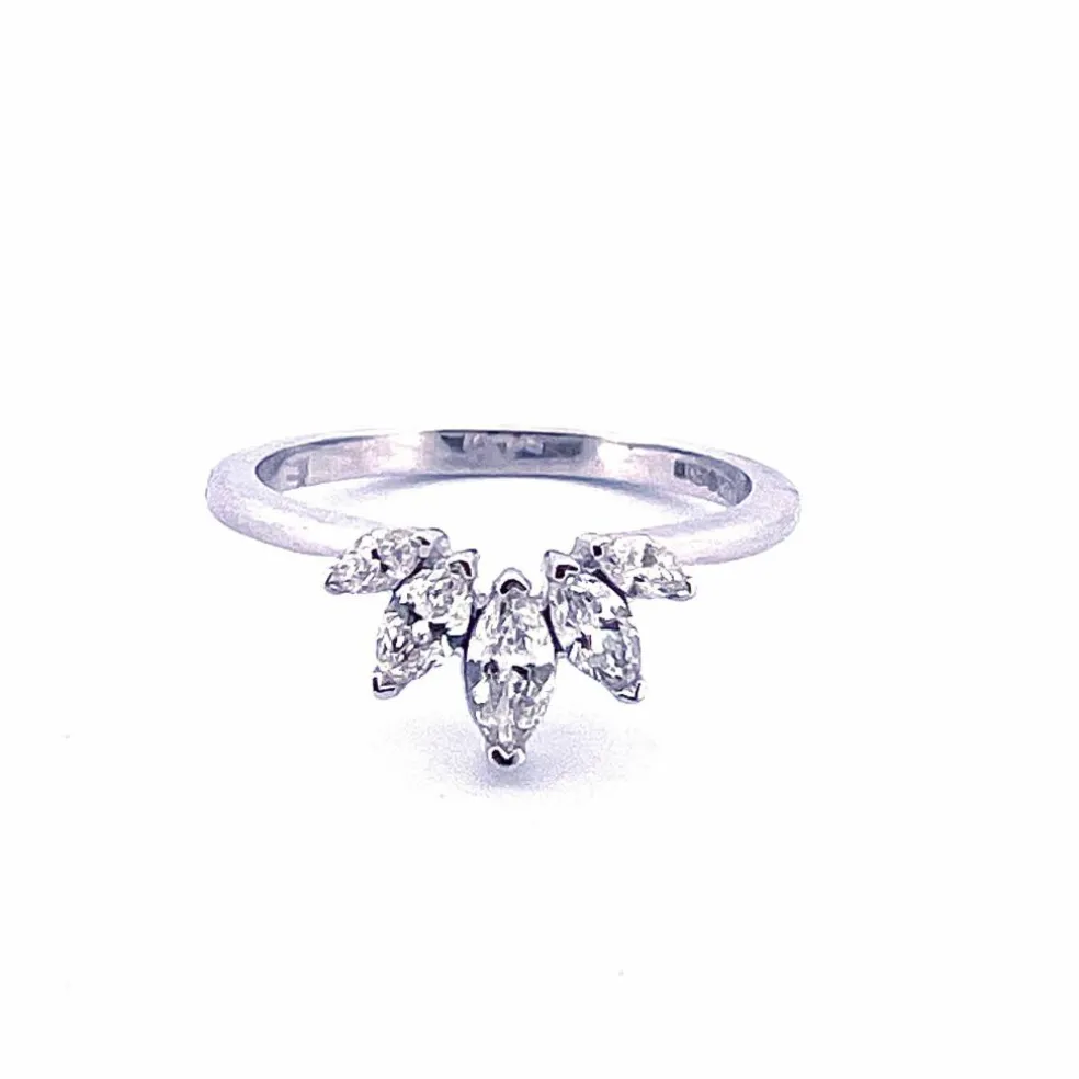Bague diamants navettes
