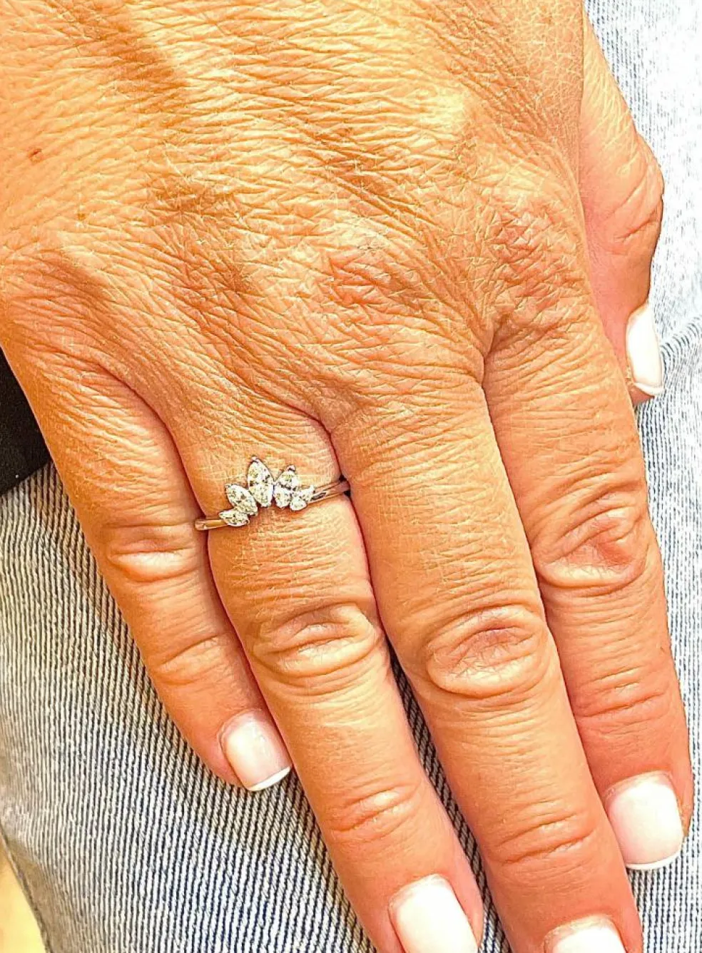 Bague diamants navettes