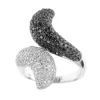 Bague diamants noirs et blancs