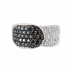 Bague Diamants noirs et blancs
