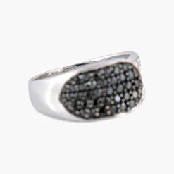 Bague Diamants noirs et blancs