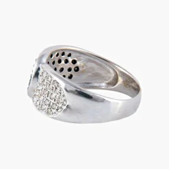Bague Diamants noirs et blancs