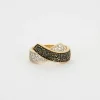 Bague diamants noirs et diamants