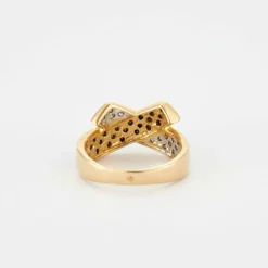 Bague diamants noirs et diamants