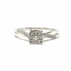 Bague diamants or blanc