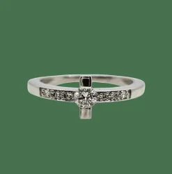 Bague diamants or blanc