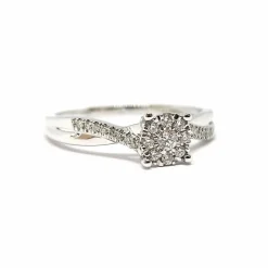Bague diamants or blanc