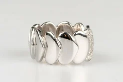 Bague diamants or blanc