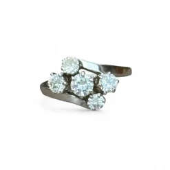 Bague diamants or blanc