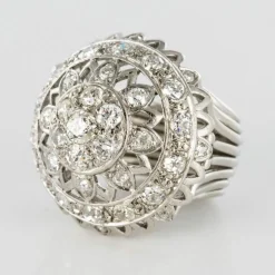 Bague diamants or blanc de cocktail